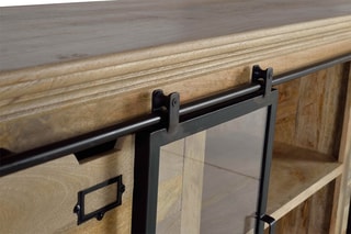Buffet 2 portes - Naturel et noir