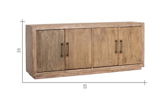 Buffet 4 portes en bois recyclé - 190 x 80 x 40 cm