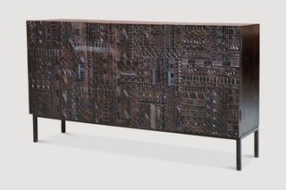 Buffet 3 portes - Naturel et noir