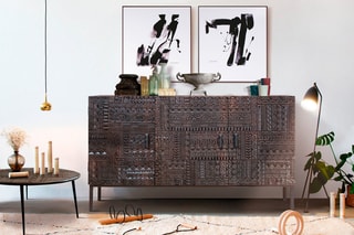 Buffet 3 portes - Naturel et noir
