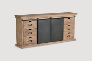 Buffet 2 portes - Naturel et noir