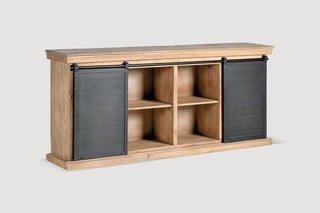 Buffet 2 portes - Naturel et noir