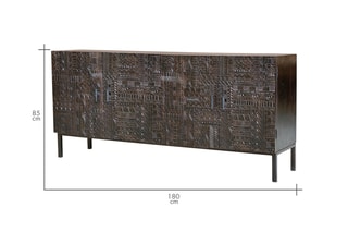 Buffet 4 portes - Naturel et noir