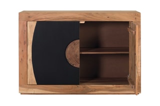 Buffet 2 portes - Naturel et noir
