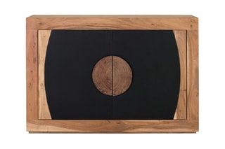 Buffet 2 portes - Naturel et noir