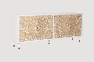 Buffet 4 portes - Naturel et blanc