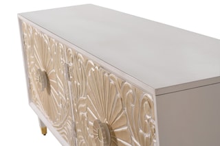 Buffet 4 portes - Naturel et blanc
