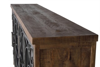 Buffet 4 portes - Naturel et noir