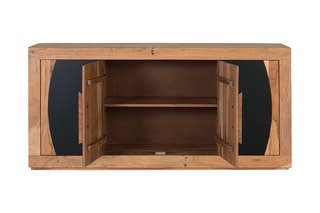 Buffet 4 portes - Naturel et noir