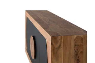 Buffet 4 portes - Naturel et noir