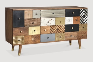 Buffet 2 portes - Naturel et noir