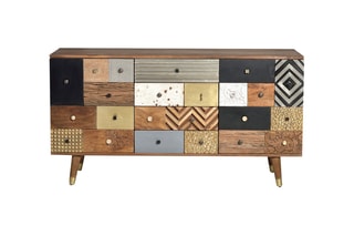 Buffet 2 portes - Naturel et noir
