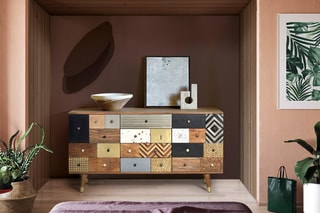 Buffet 2 portes - Naturel et noir