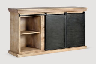 Buffet 2 portes - Naturel et noir