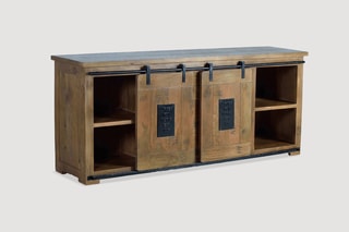 Buffet 2 portes - Naturel et noir