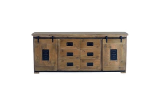 Buffet 2 portes - Naturel et noir