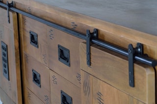 Buffet 2 portes - Naturel et noir