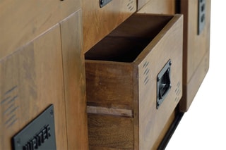 Buffet 2 portes - Naturel et noir
