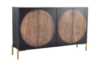 Buffet 4 portes - 
Noir et naturel