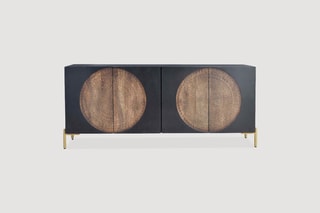 Buffet 4 portes - 
Noir et naturel