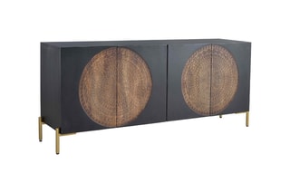 Buffet 4 portes - 
Noir et naturel