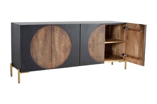 Buffet 4 portes - 
Noir et naturel