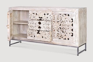 Buffet 2 portes - Blanc vieilli