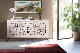 Buffet 2 portes - Blanc vieilli