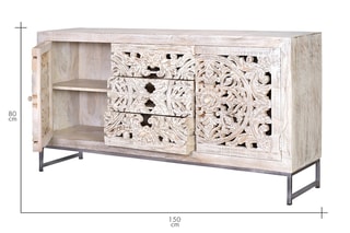 Buffet 2 portes - Blanc vieilli
