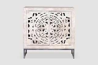 Buffet 2 portes - Blanc vieilli