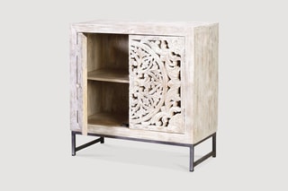 Buffet 2 portes - Blanc vieilli