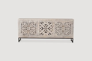 Buffet 4 portes - Naturel et noir