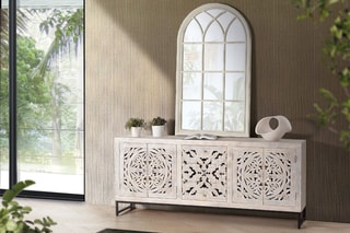Buffet 4 portes - Naturel et noir