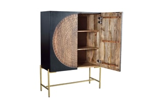 Buffet 2 portes - 
Noir et naturel