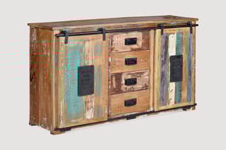 Buffet 2 portes - Naturel et noir