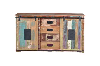 Buffet 2 portes - Naturel et noir