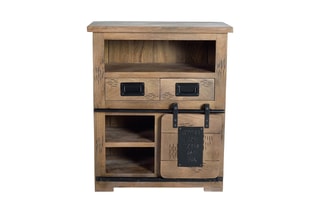 Buffet 1 porte - Naturel et noir