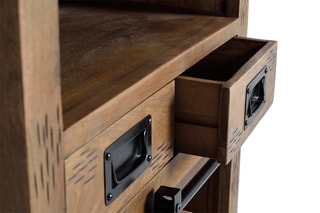 Buffet 1 porte - Naturel et noir
