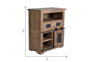 Buffet 1 porte - Naturel et noir