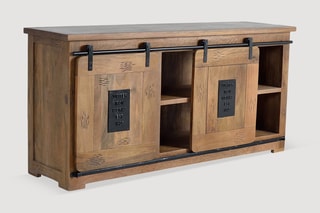 Buffet 2 portes - Naturel et noir