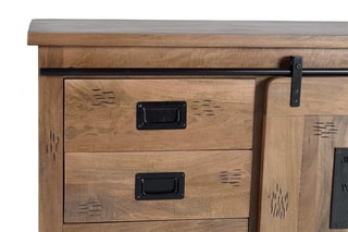 Buffet 2 portes - Naturel et noir