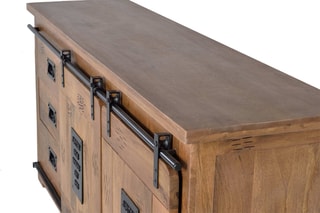 Buffet 2 portes - Naturel et noir