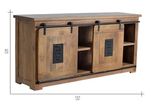 Buffet 2 portes - Naturel et noir