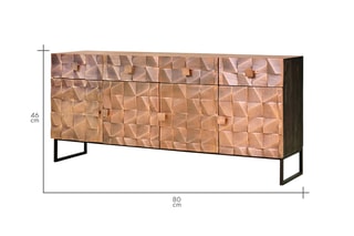 Buffet 4 portes - Naturel et noir