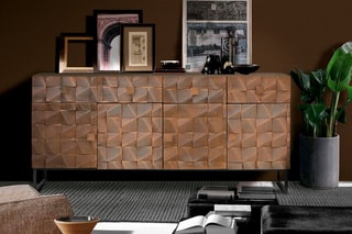 Buffet 4 portes - Naturel et noir