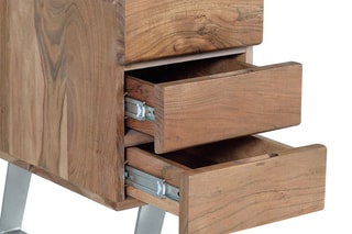 Bureau 3 tiroirs - Naturel et gris