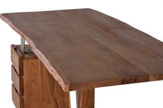 Bureau 3 tiroirs - Naturel et gris
