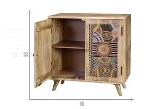 Meuble de rangement 2 portes Naturel et multicolore