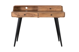 Bureau 3 tiroirs Naturel et noir