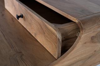 Bureau 3 tiroirs Naturel et noir